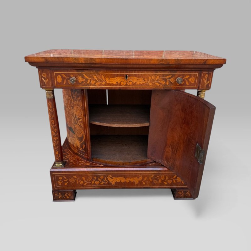 Antique 18th Century Dutch Marquetry Mahogany Console Wall Table Cabinet - Image 12